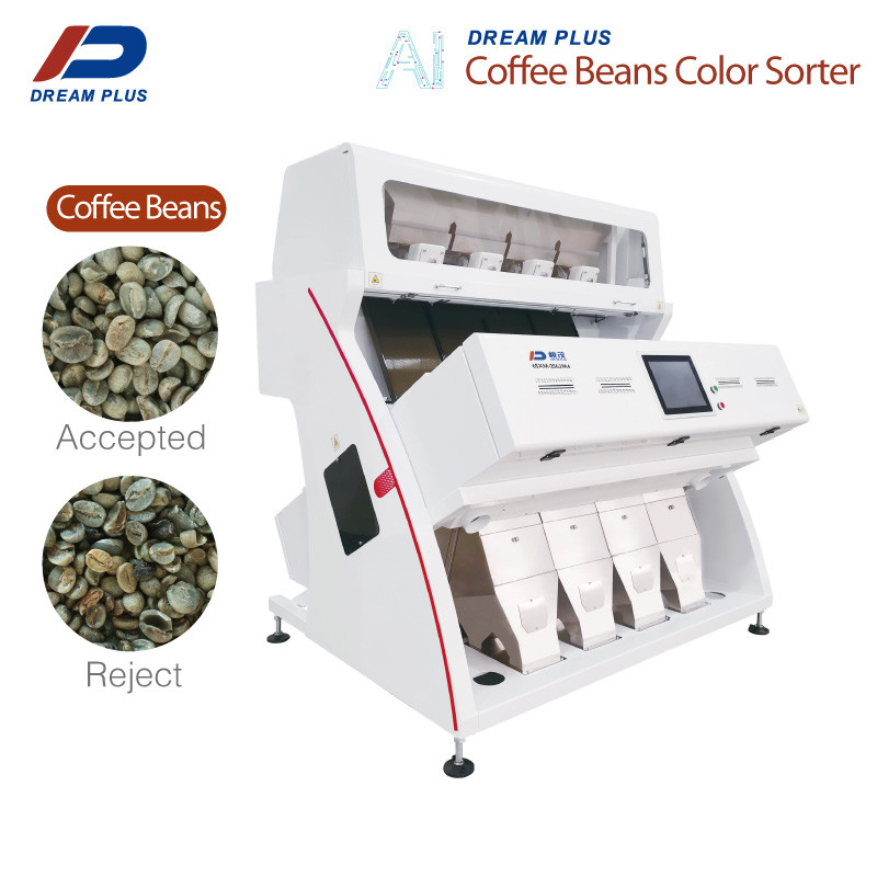Kapasitas Tinggi 4 Chutes RGB Coffee Bean Color Sorter Akurasi Penyortiran Tinggi