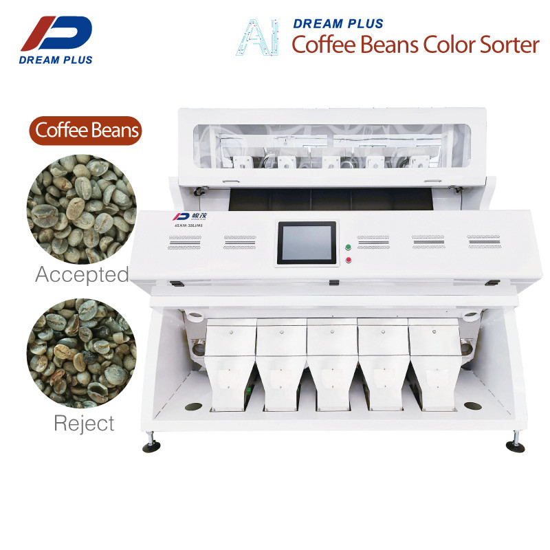 Industri 5 Chutes Mesin Warna Biji Kopi Dengan Kamera RGB Instalasi Mudah